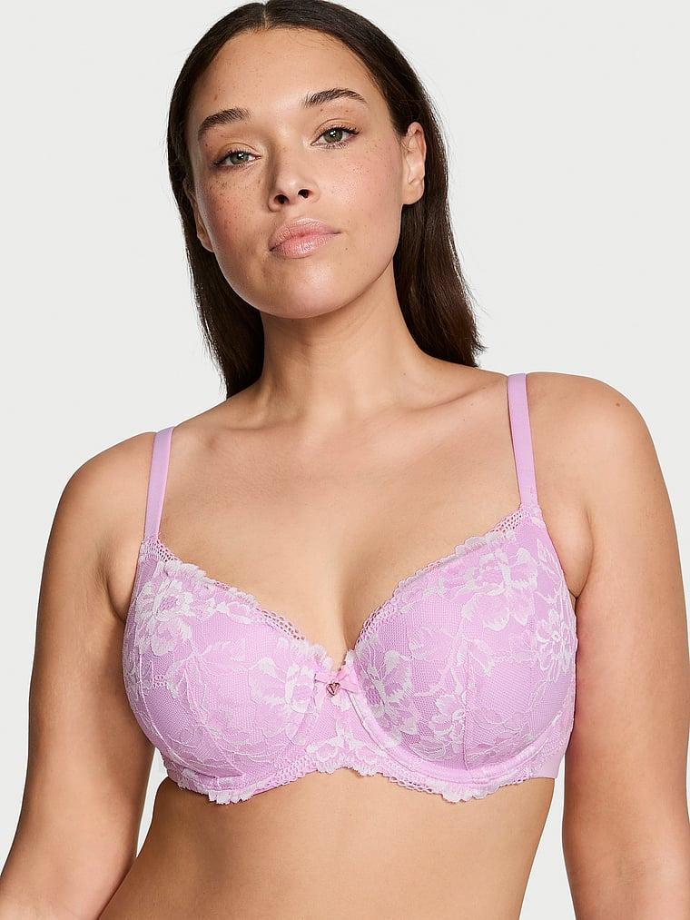 Lightly Lined Lace-Cup Demi Bra Product Image