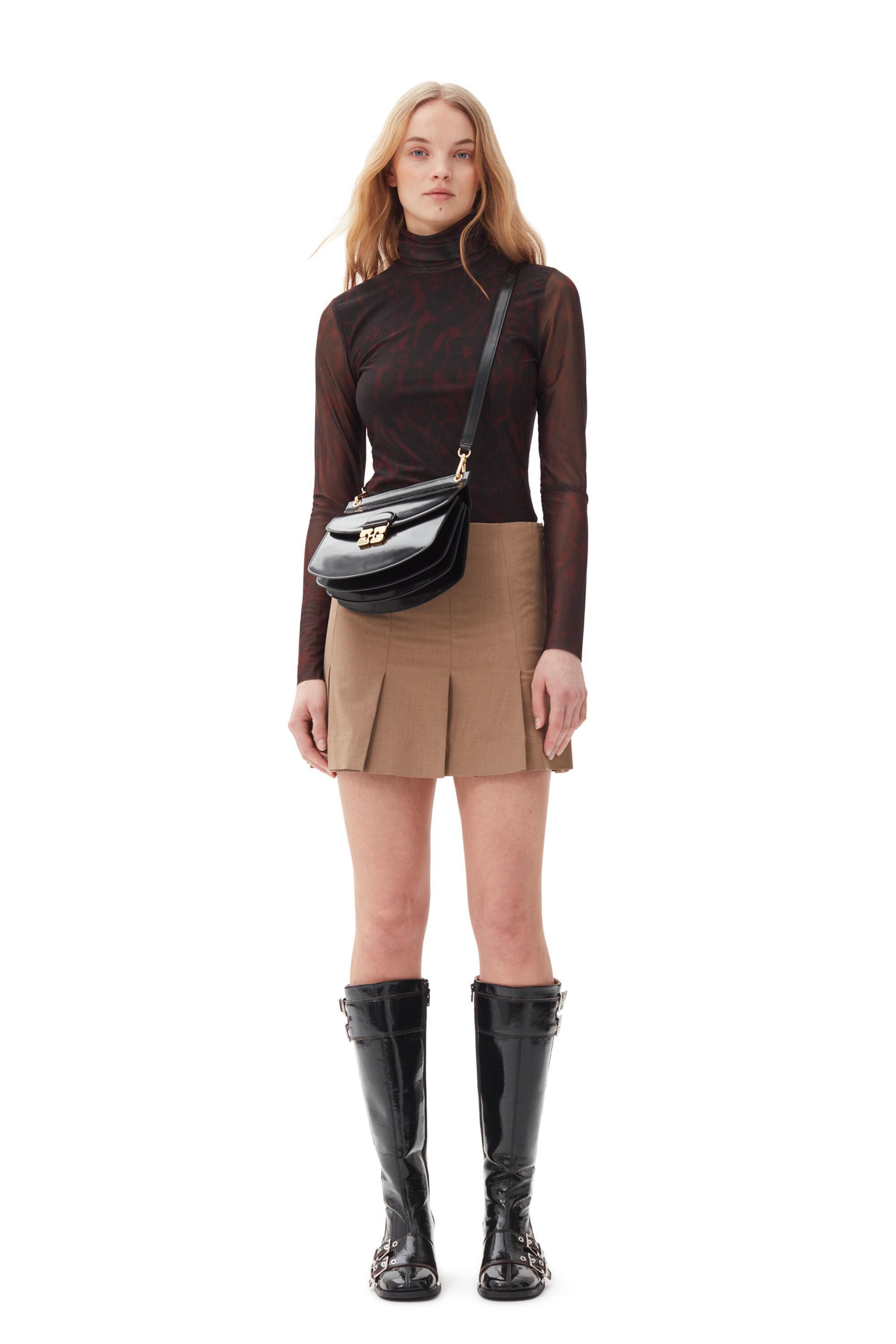 Brown Drapey Melange Mini Skirt product image