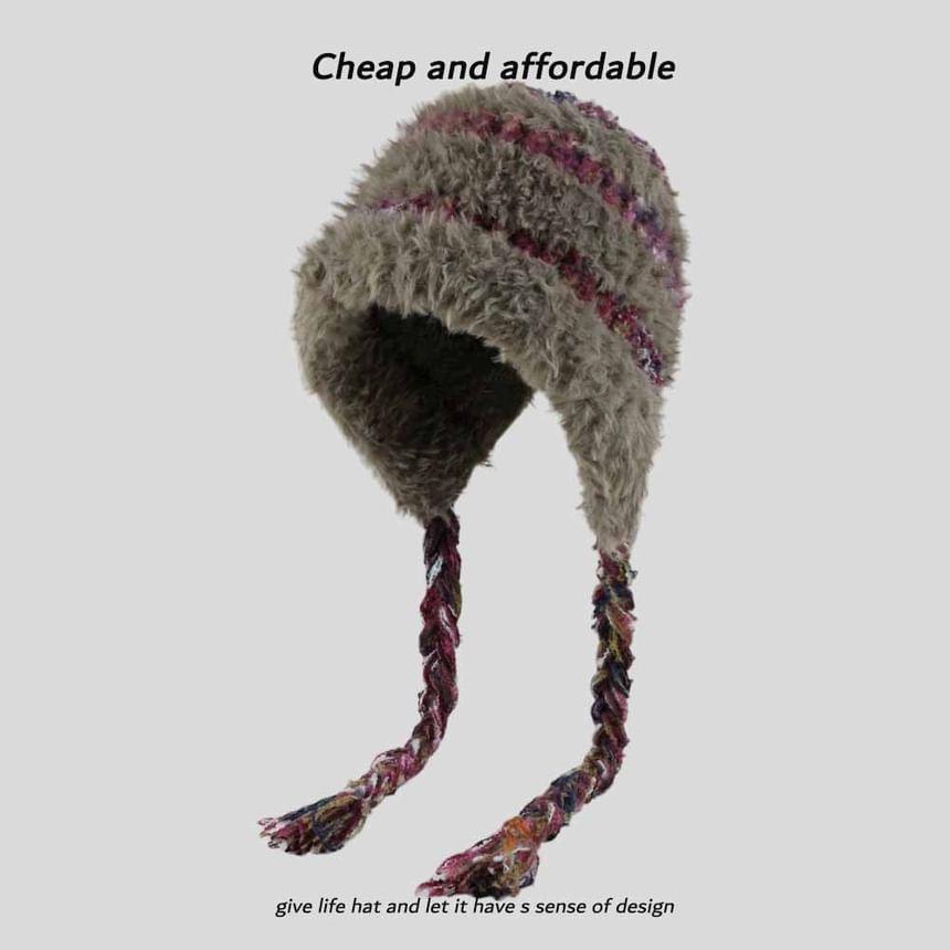 Striped Knit Trapper Hat Product Image