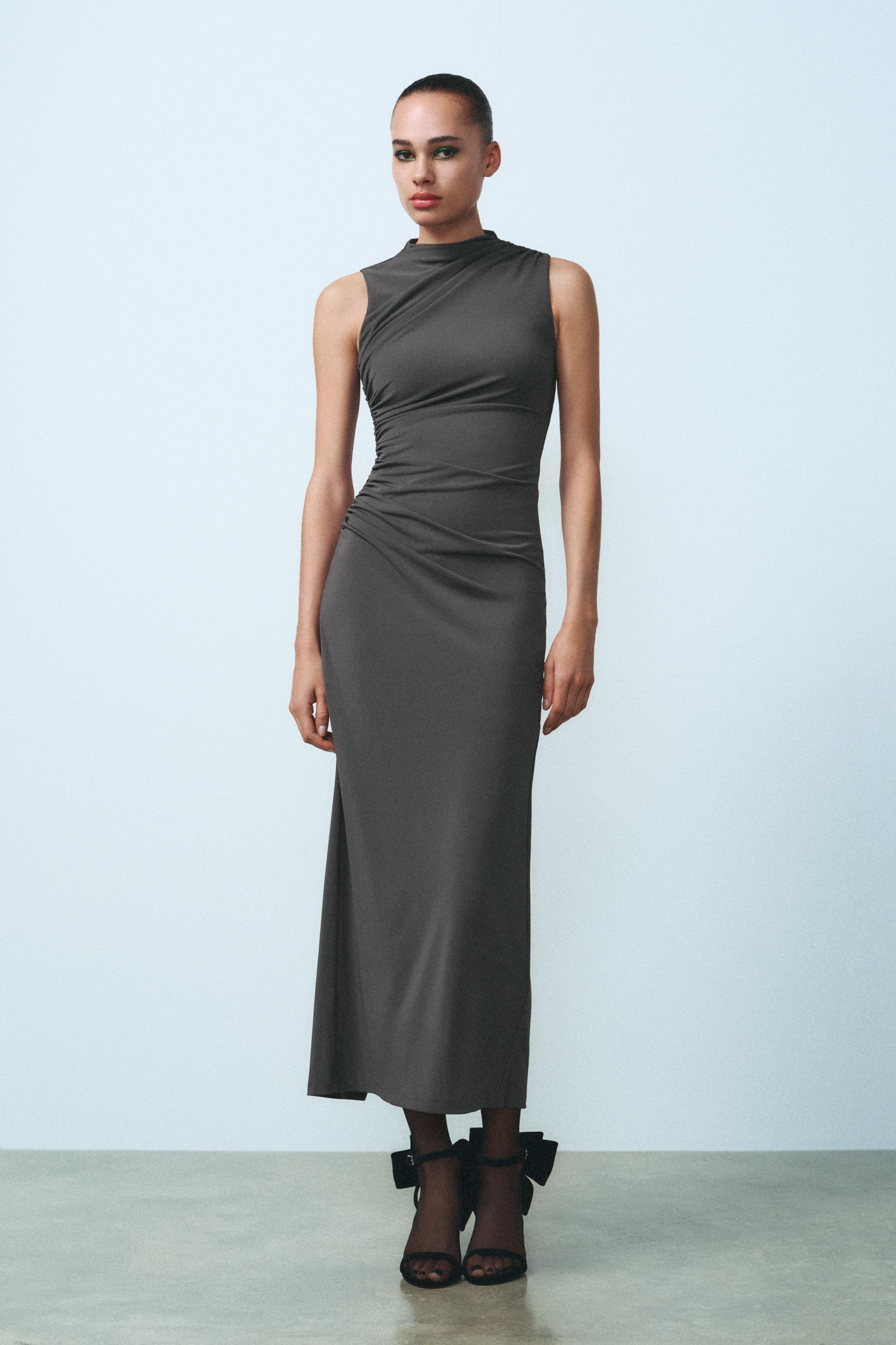 DRAPED MIDI DRESS Product Image