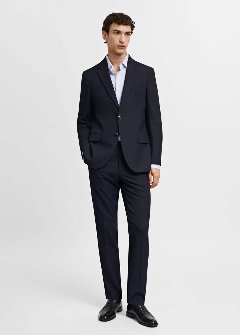 MANGO MAN - Stretch fabric super slim-fit suit pants dark navyMen Product Image