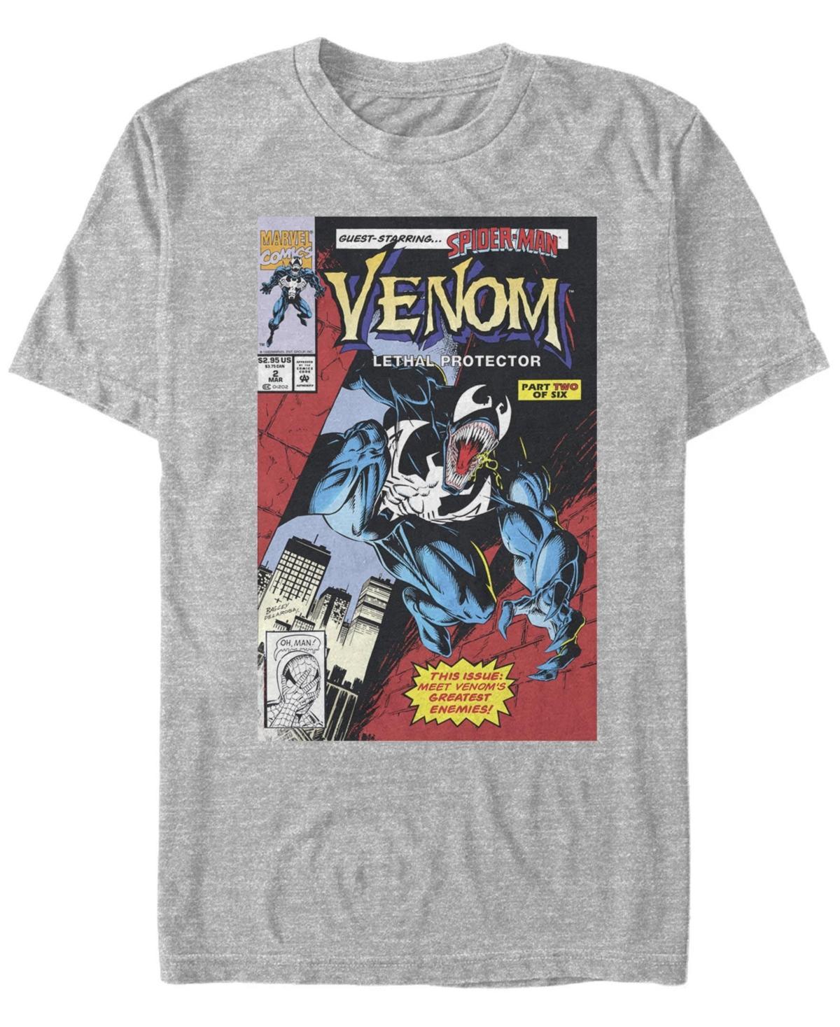 Mens Marvel Venom Lethal Protector Retro Comic Tee Athletic Grey Product Image