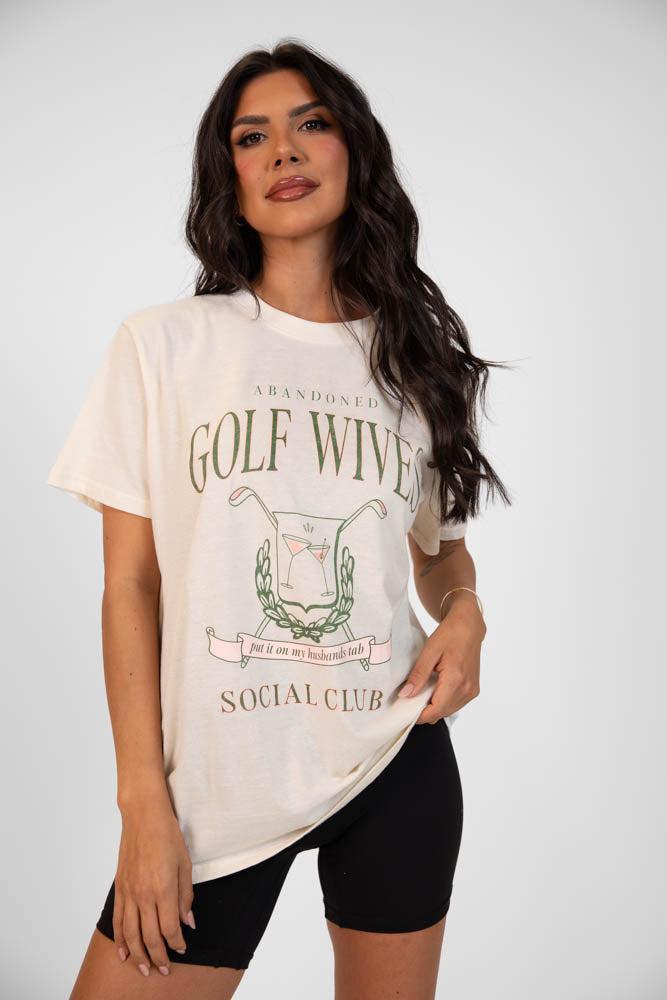 Golf Wives Cream Oversized Graphic Tee Product Image