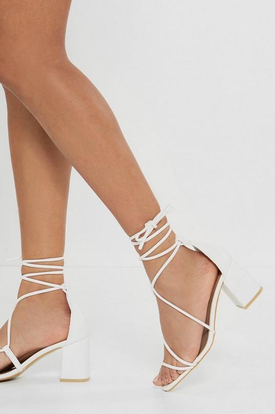 Strappy Lace Up Block Heel Sandals product image