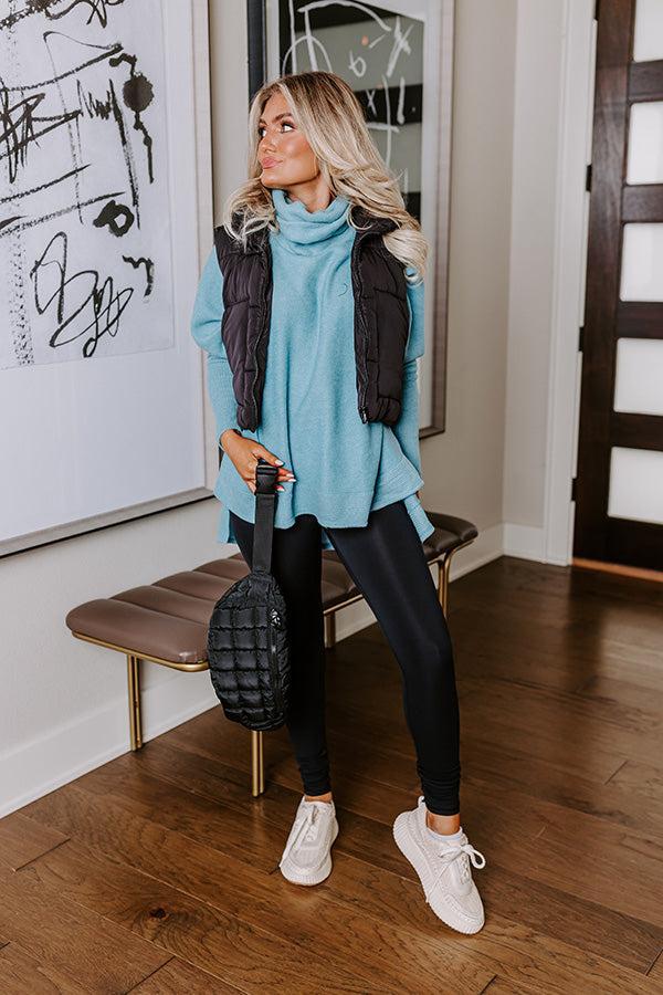 Time For Cozy Sweater in Light Teal Product Image