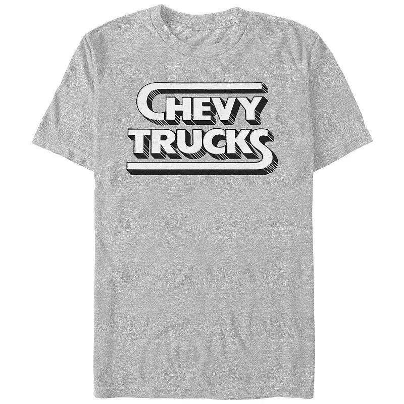 Mens Chevy Trucks Logo Graphic Tee Athletic Grey Product Image