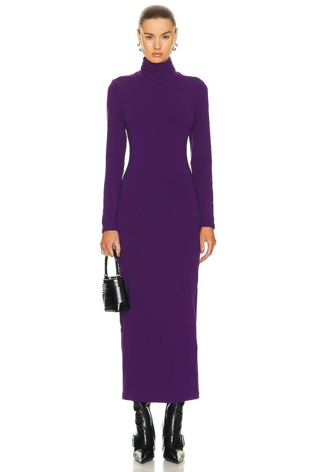 SPRWMN Long Sleeve Turtleneck Maxi Dress in Purple Product Image