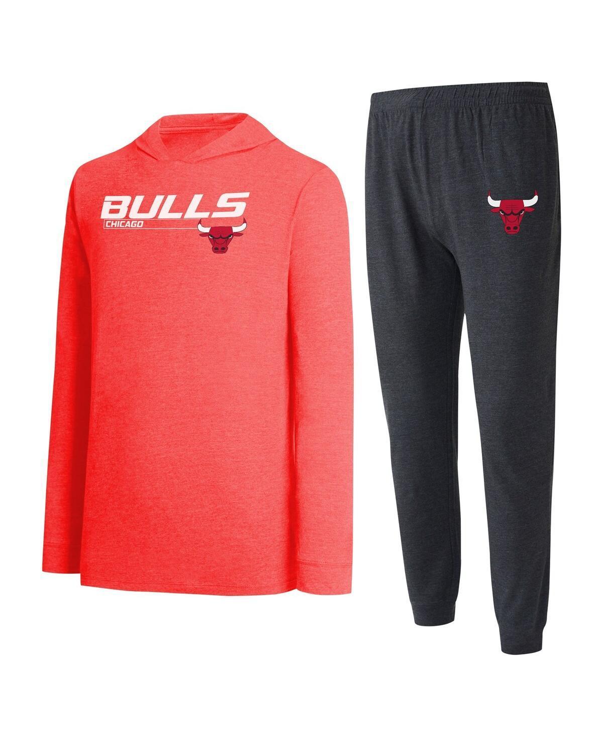 Mens Concepts Sport Black Chicago Bulls Meter Pullover Hoodie and Jogger Pants Set - Black Product Image