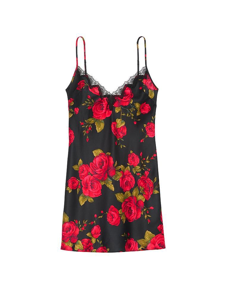 Satin & Rose Lace Mini Slip Product Image