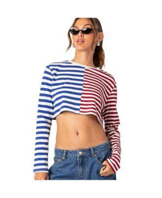 Oversized striped long sleeve t shirt Product Image