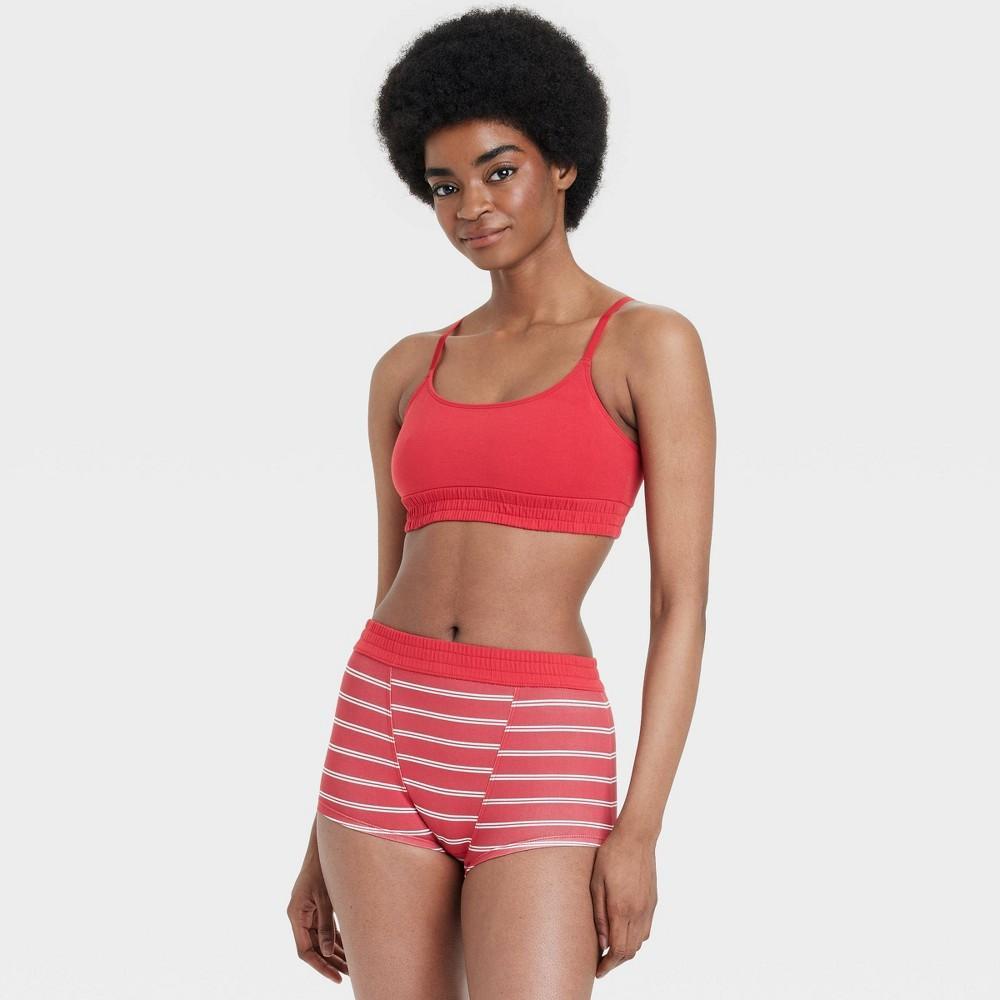 Womens Bralette and Boy Shorts Set - Colsie Brilliant Red Product Image