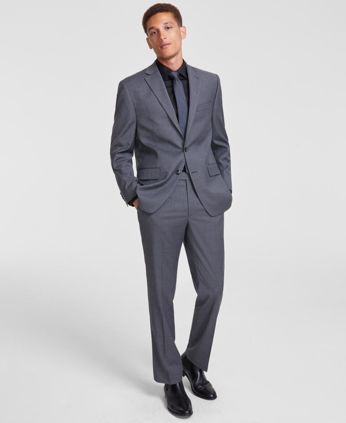 Perry Ellis Mens Modern-Fit Solid Nested Suit Product Image