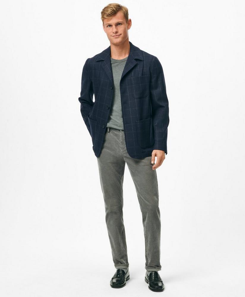 Tailored Shirt Jacket in Windowpane Wool-Cashmere Blend Product Image