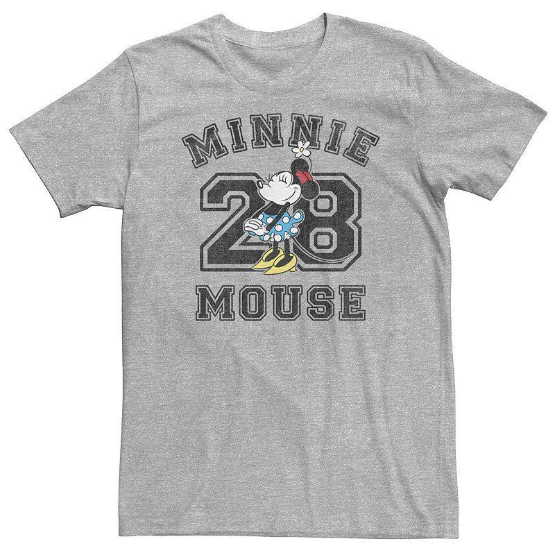 Big & Tall Disney Minnie Mouse Varsity #28 Portrait Tee, Mens Athletic Grey Product Image