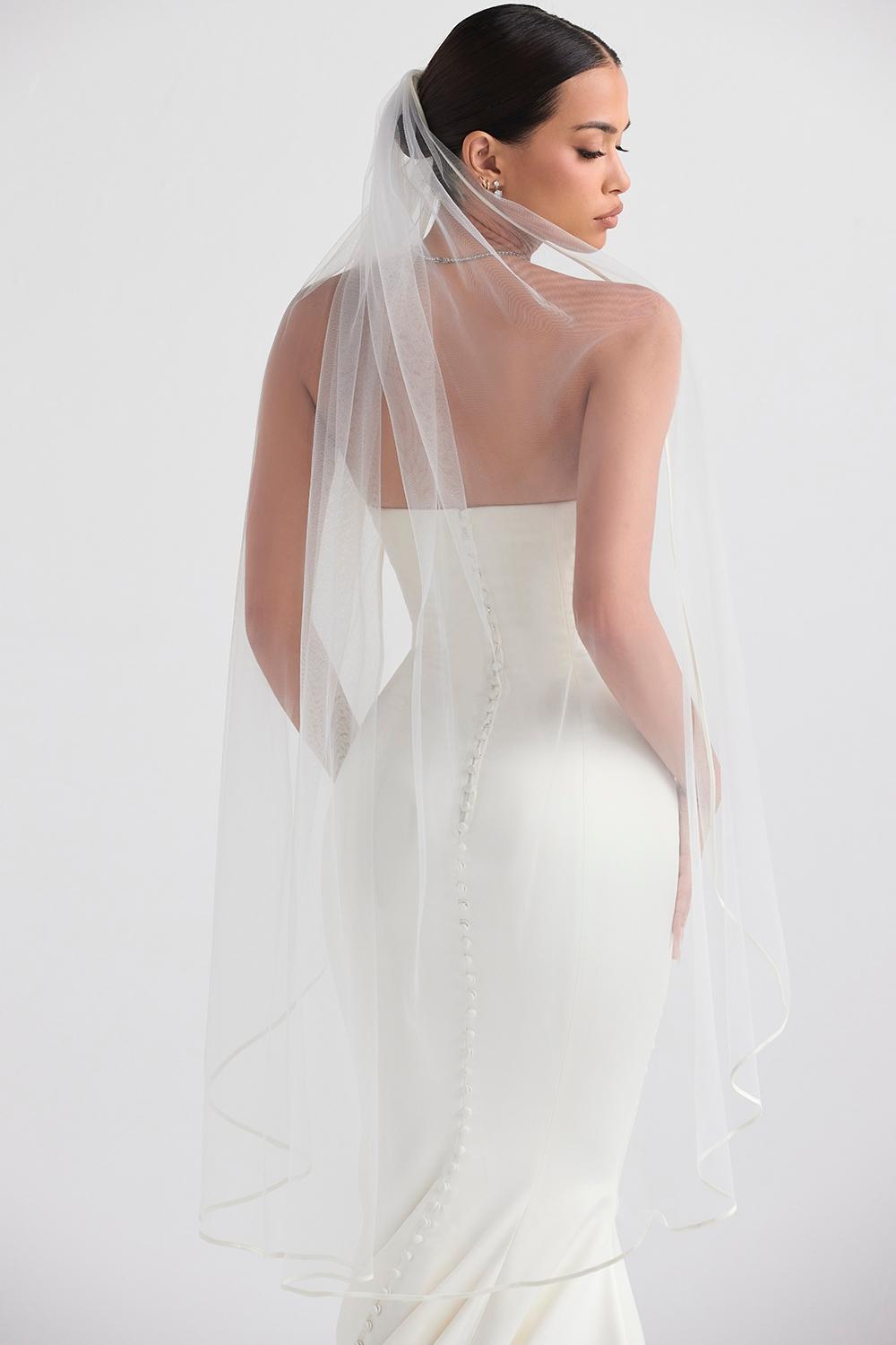 Simone White Soft Tulle Veil Product Image