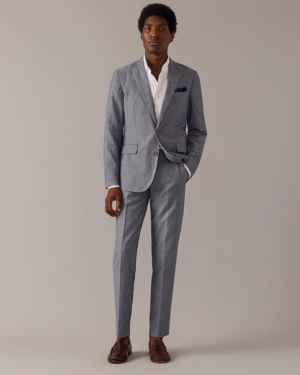 Ludlow Slim-fit unstructured suit jacket in Irish cotton-linen blend Product Image