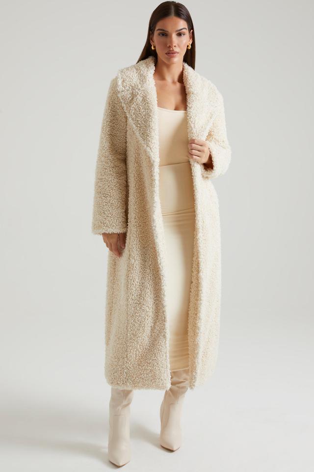 Long Shearling Coat in Cream Product Image