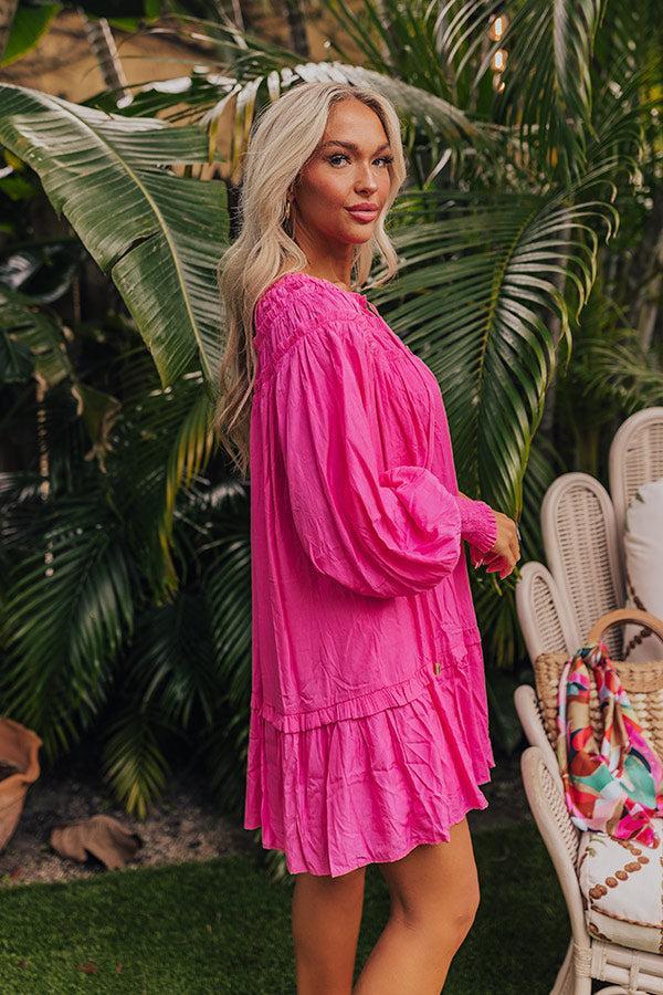 Brunch On The Coast Shift Dress in Hot Pink Product Image