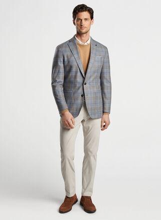 Peter Millar Mens Callan Plaid Soft Jacket | Color: Blue Pearl | Size: 44 Product Image