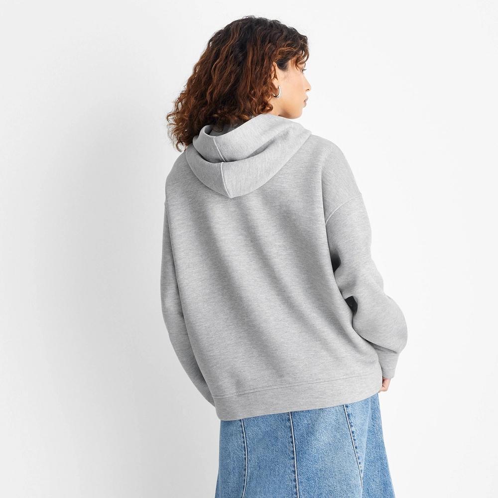 Women's Hooded Neoprene Oversized Sweatshirt - Future Collective Gray Product Image