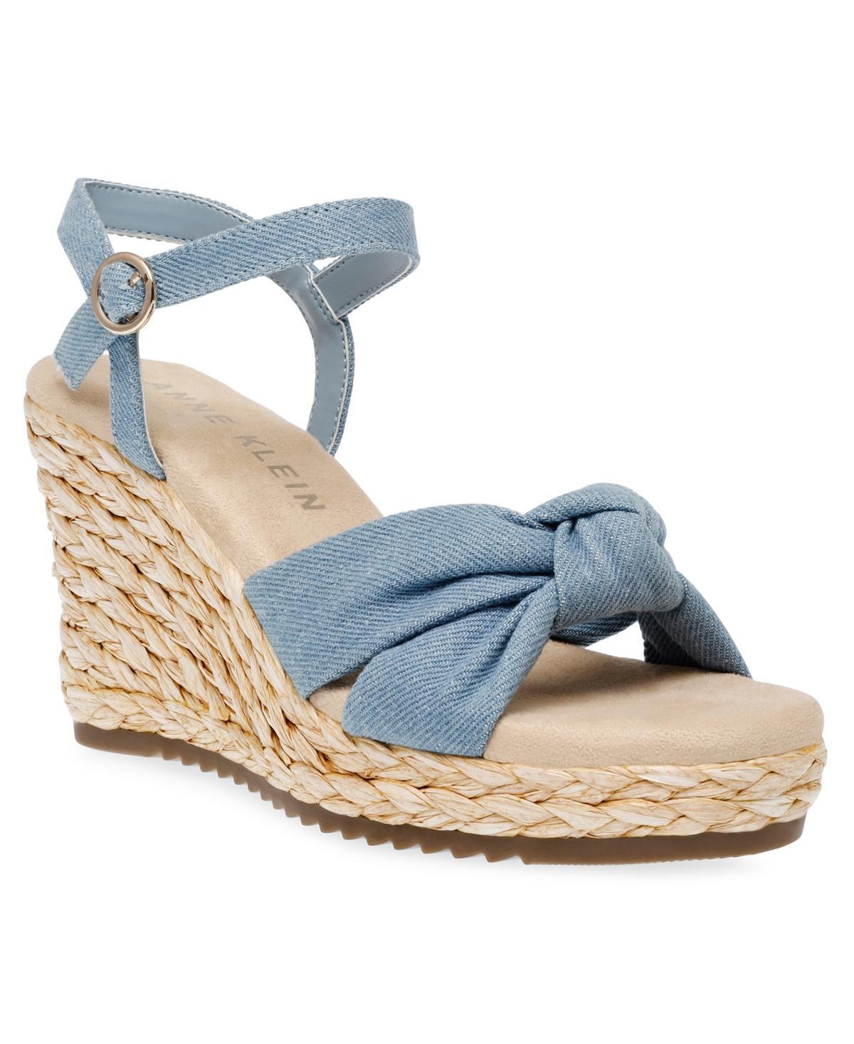 Anne Klein Womens Wheatley Ankle Strap Espadrille Wedge Sandals Product Image