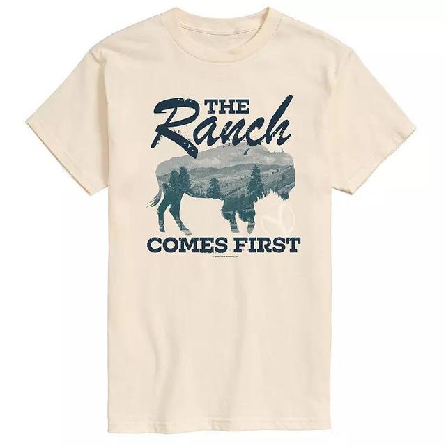 Mens Yellowstone The Ranch Comes First Graphic Tee Ivory Product Image