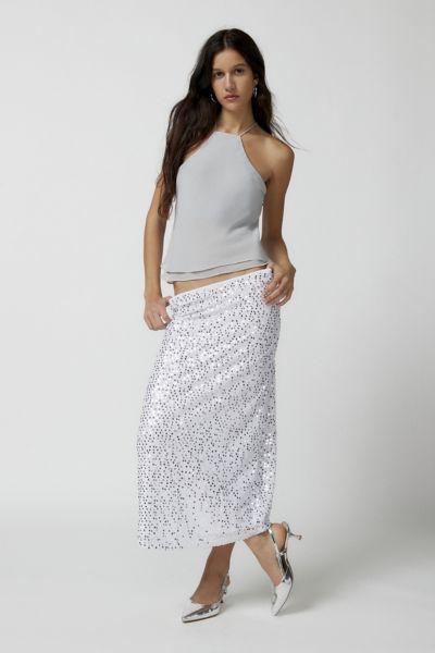 Motel UO Exclusive Tresha Sequin Midi Skirt Womens at Urban Outfitters Product Image