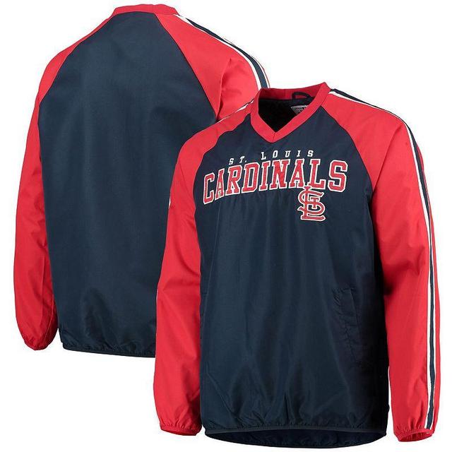 Mens G-III Sports by Carl Banks /Red St. Louis Cardinals Kickoff Raglan V-Neck Pullover Jacket Blue Product Image