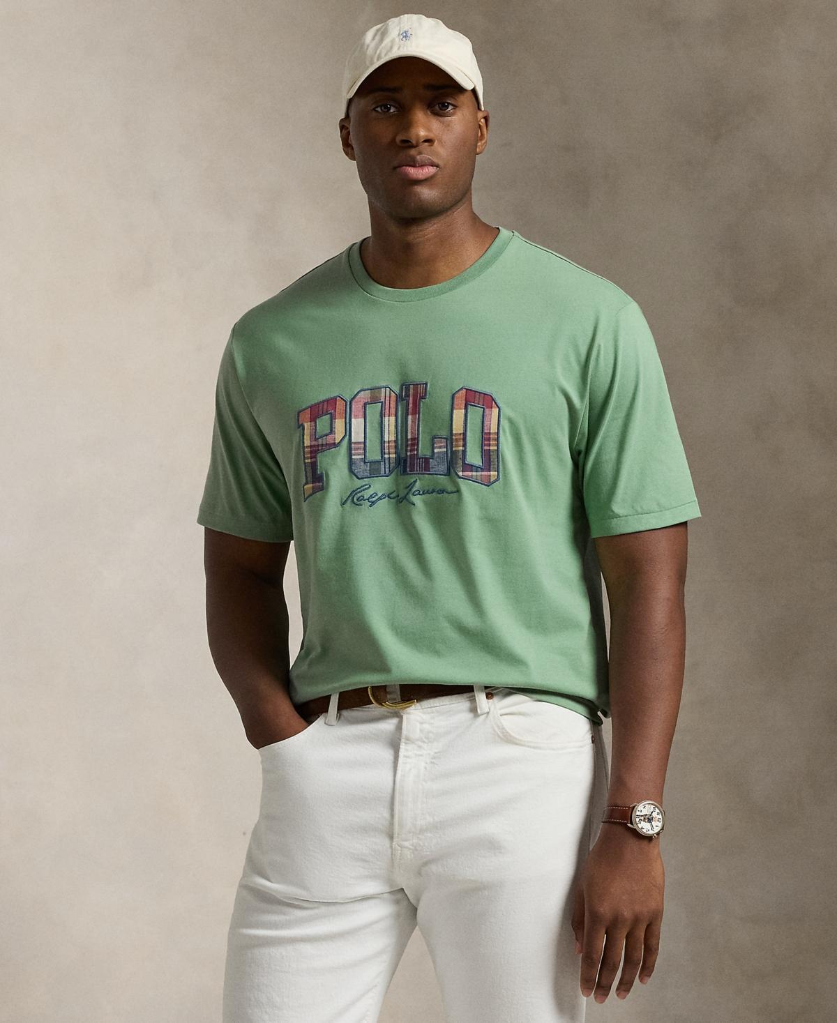 Polo Ralph Lauren Mens Big & Tall Plaid-Logo Jersey T-Shirt Product Image