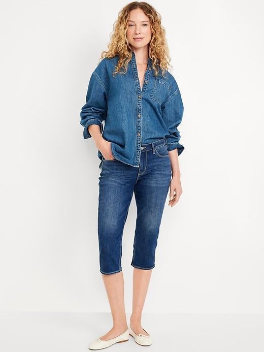 Mid-Rise Wow Capri Jeans Product Image