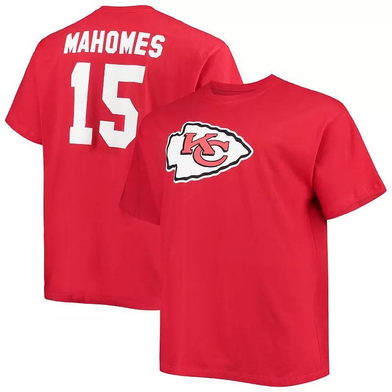 Mens Big and Tall Patrick Mahomes Red Kansas City Chiefs Player Name Number T-shirt Product Image