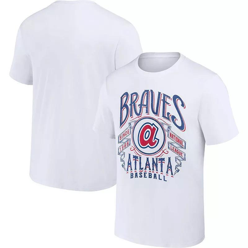 Mens Darius Rucker Collection by Fanatics White Atlanta Braves Distressed Rock T-shirt Product Image