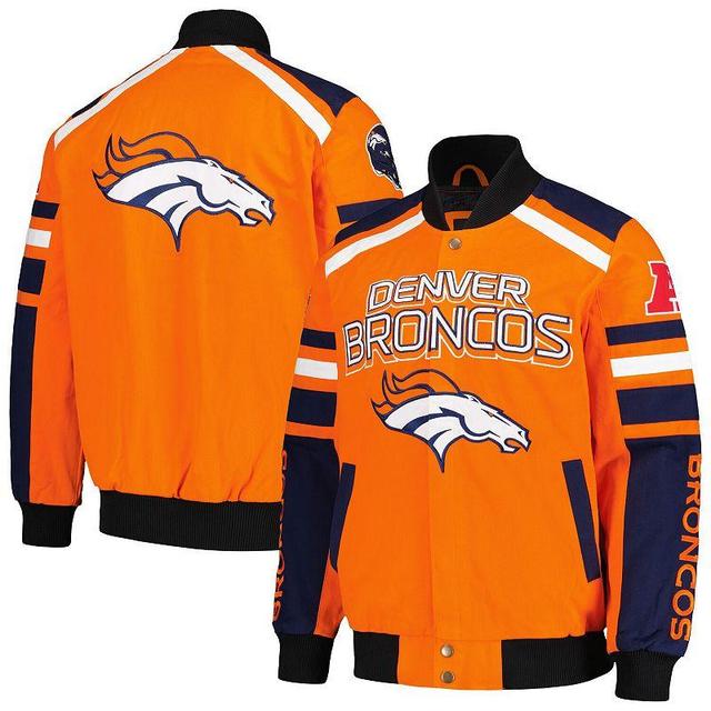 Mens G-III Sports by Carl Banks Denver Broncos Power Forward Racing Full-Snap Jacket Product Image