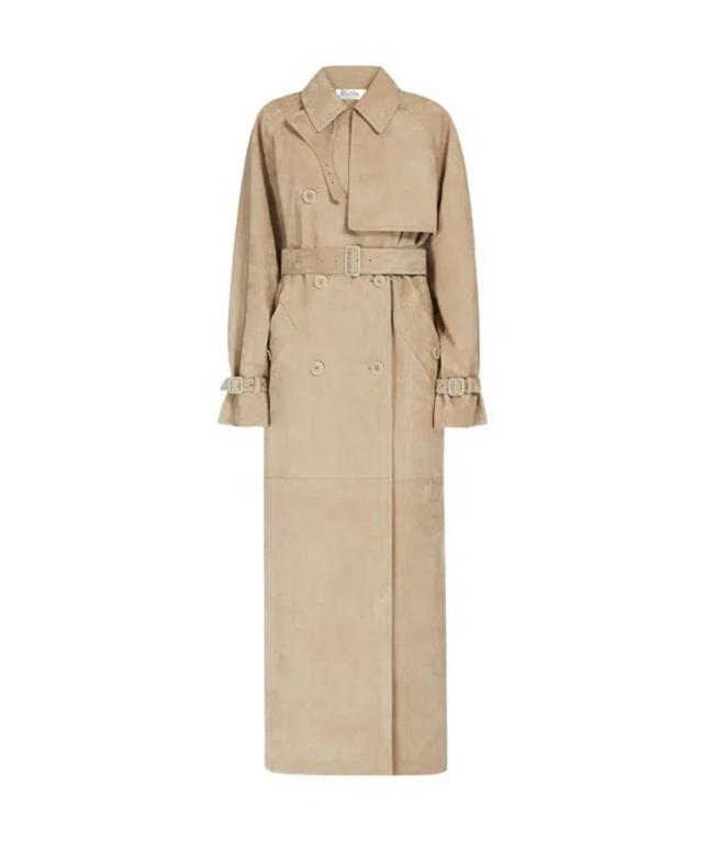 MAX MARA Double-breasted Trench Coat In Nude Product Image