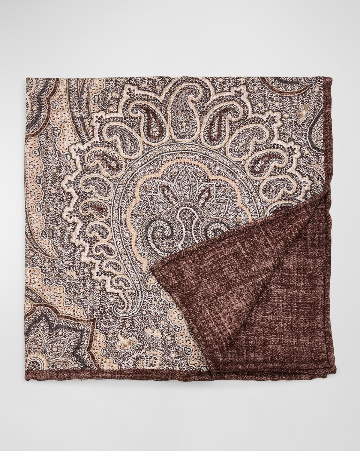 Mens Silk Paisley-Print Pocket Square Product Image