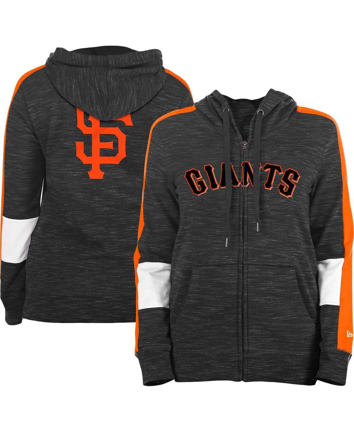 Womens New Era Black San Francisco Giants Colorblock Full-Zip Hoodie Product Image