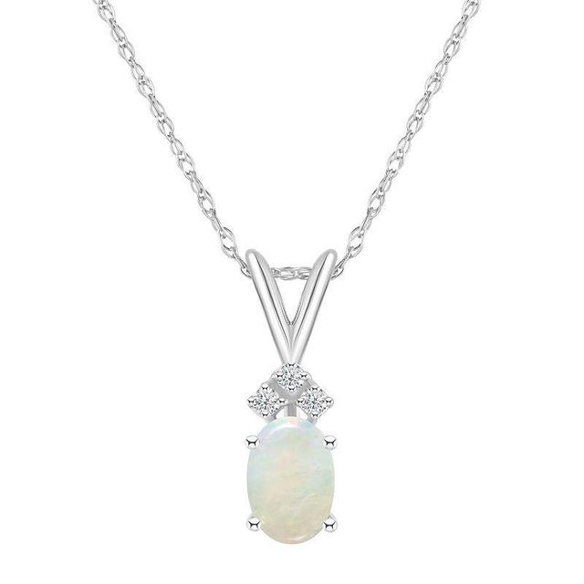 Celebration Gems 14k White Gold Gemstone & Diamond Accent Pendant Necklace, Womens Product Image