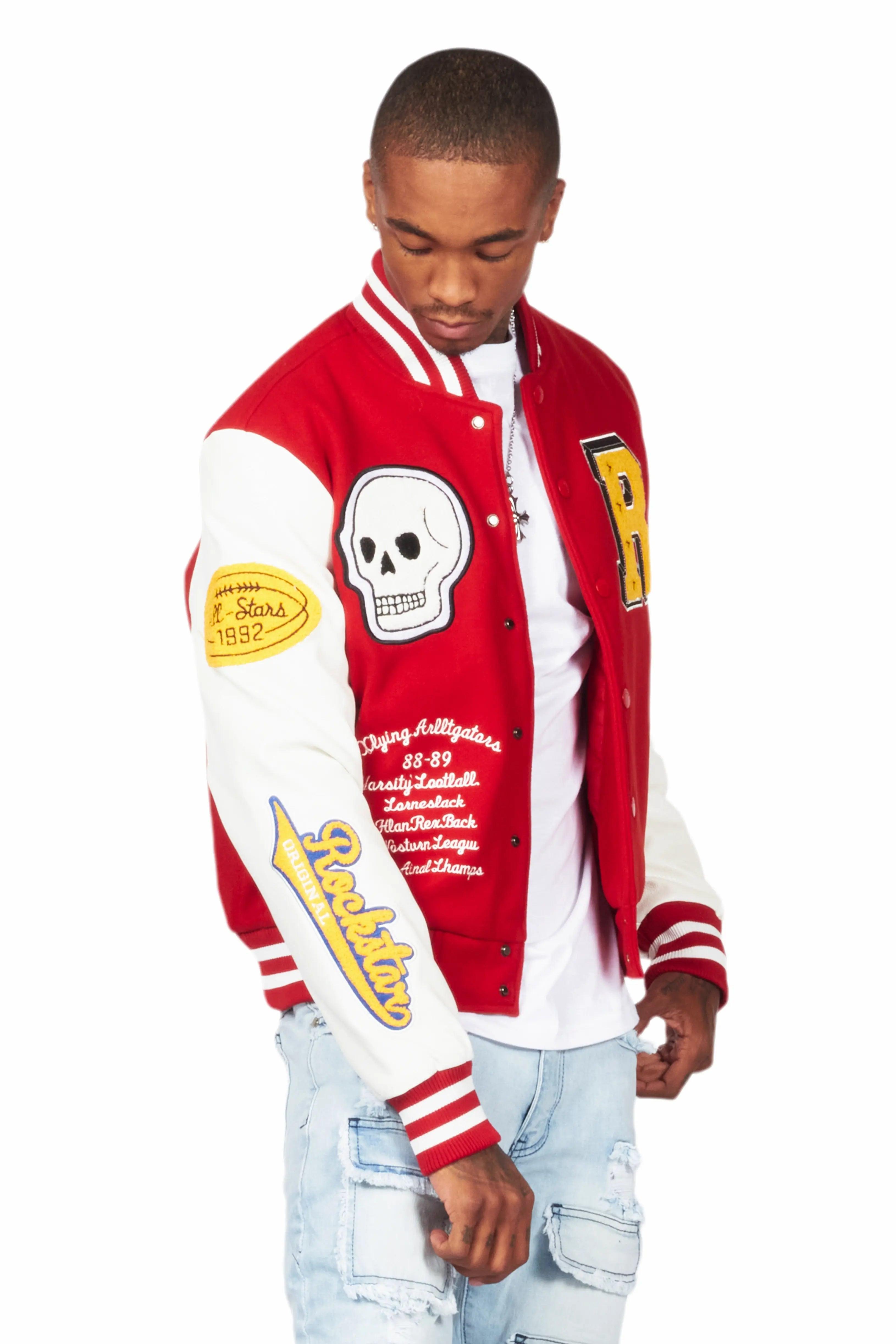 Eisen Red/White Varsity Jacket Male Product Image