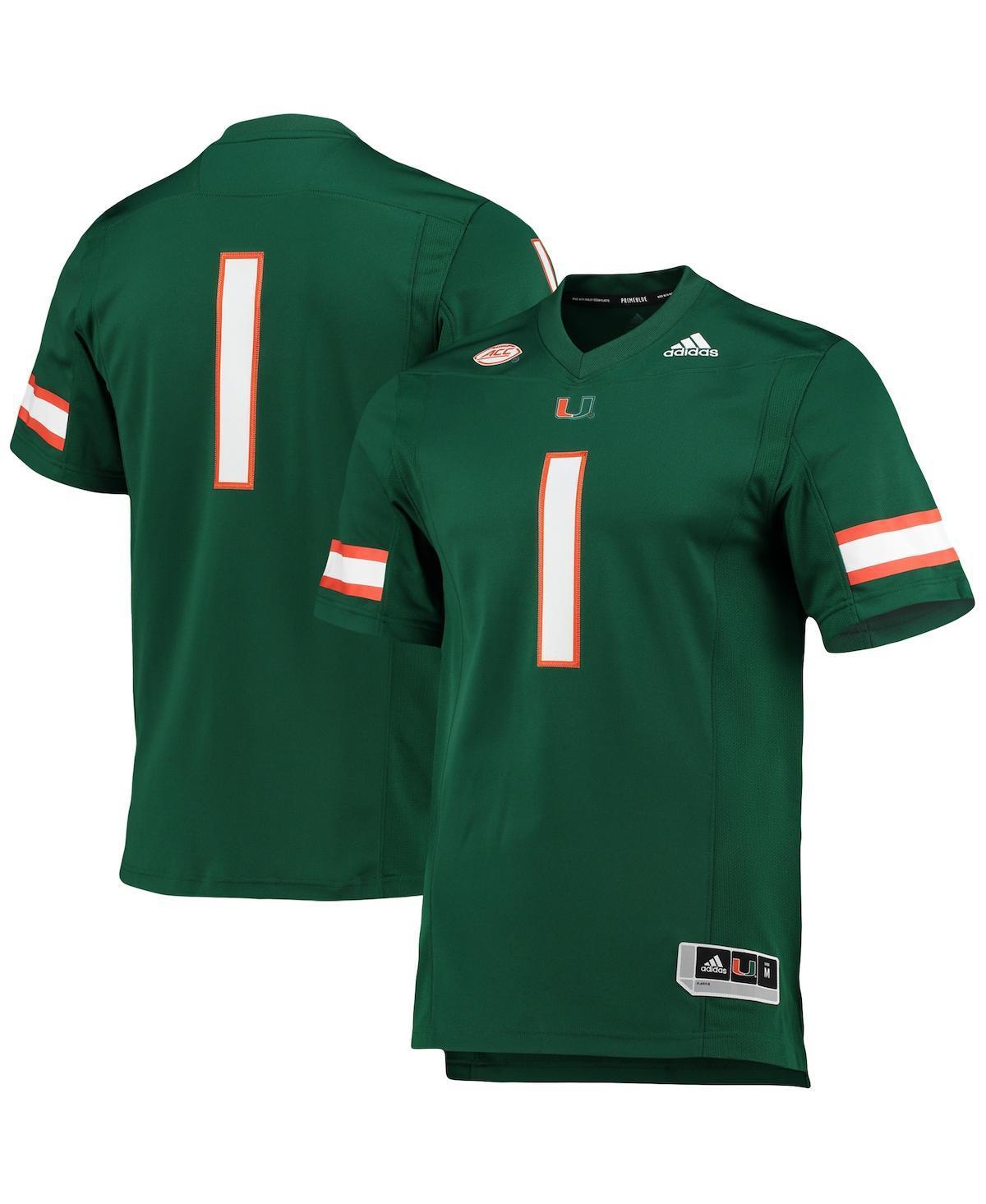 Mens adidas #1 Miami Hurricanes Team Premier Football Jersey Product Image