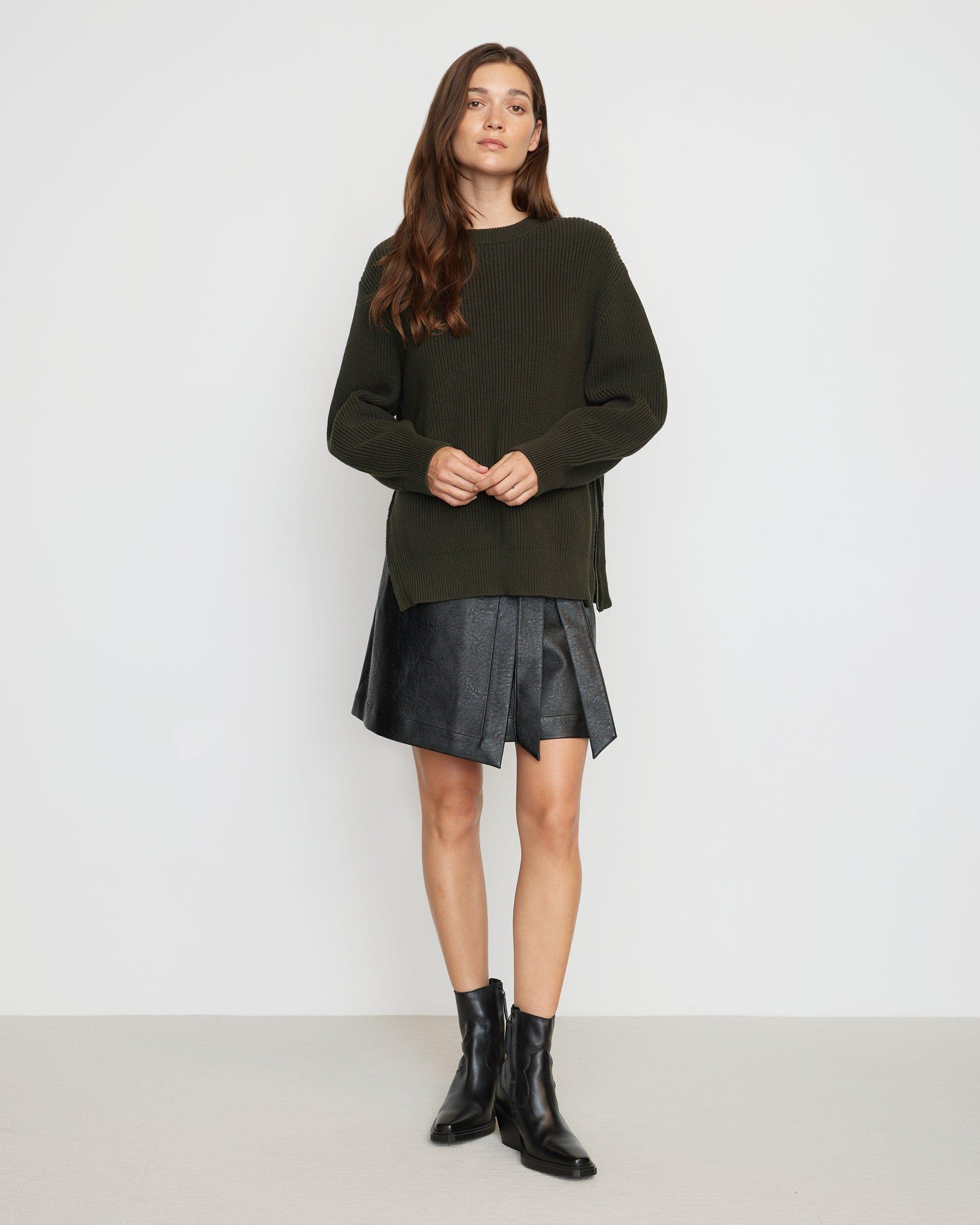 Tanner Vegan Leather Wrap Skirt Product Image