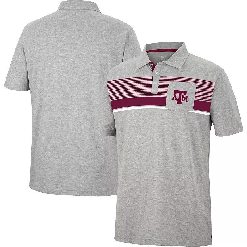 Mens Colosseum Heathered Gray Texas A&M Aggies Golfer Pocket Polo Product Image