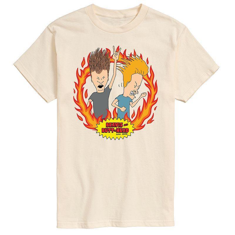 Mens Beavis And Butthead Rock Flames Tee Product Image