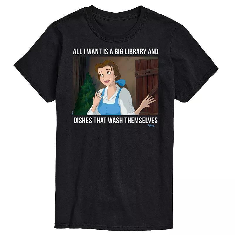 Disney Princess Big & Tall Belle Library Graphic Tee, Mens Product Image