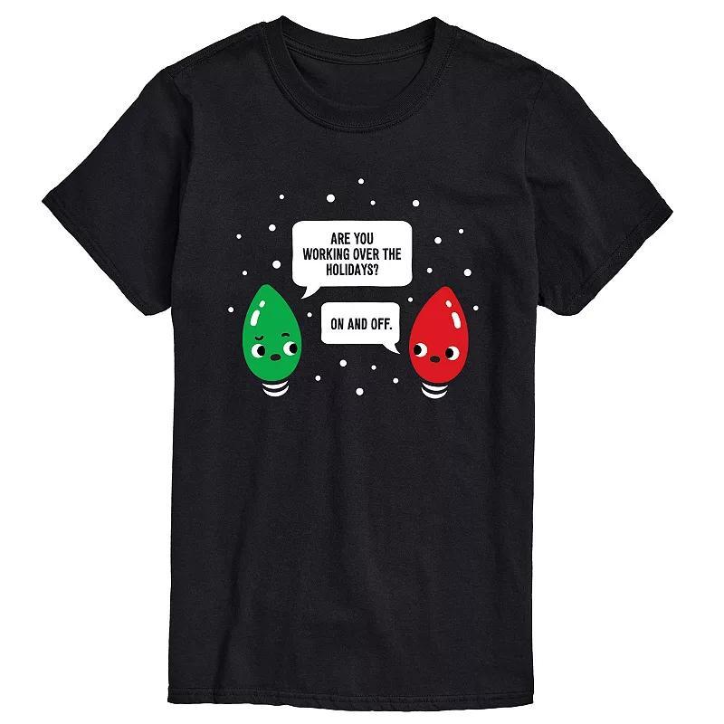 Big & Tall Working Christmas Bulbs Tee, Mens Product Image