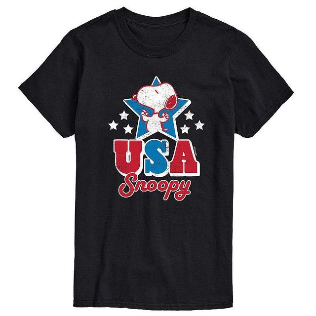 Mens Peanuts USA Snoopy Tee Black Product Image