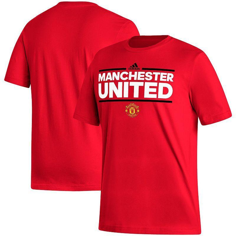 Mens adidas Red Manchester United Dassler T-Shirt Product Image