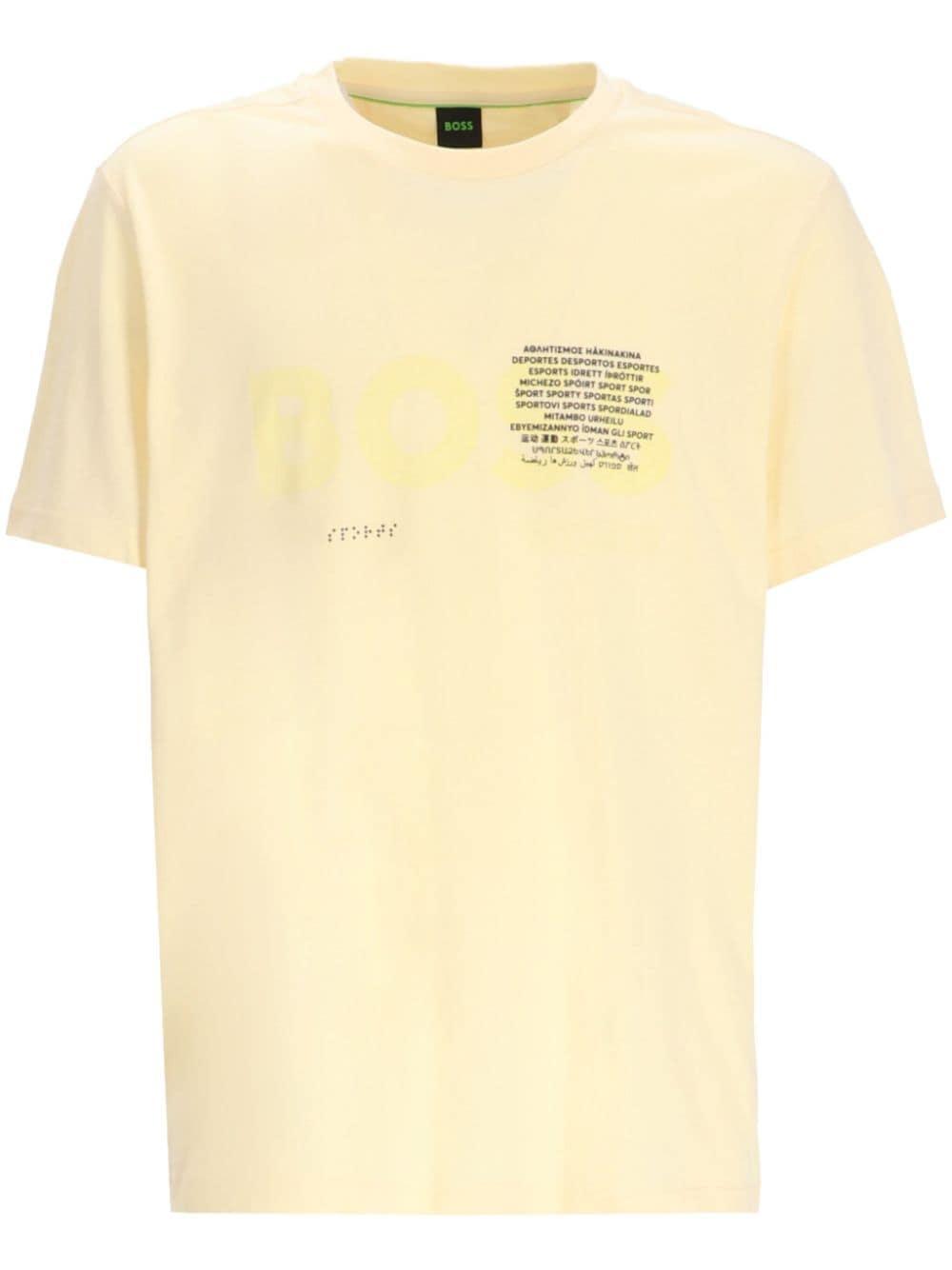 Logo-print Cotton T-shirt In Yellow Product Image