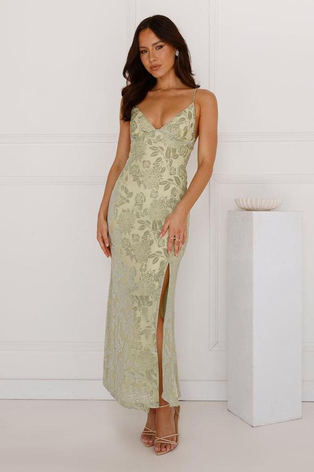 Seaside Sanctuary Mesh Maxi Dress Sage Product Image