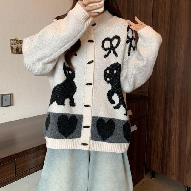 Bow Print Cardigan Product Image