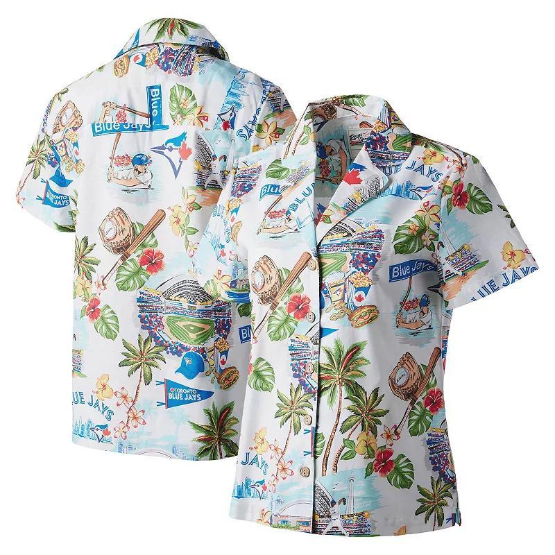 Womens Reyn Spooner White Toronto Blue Jays Scenic Camp Button-Up Shirt Product Image